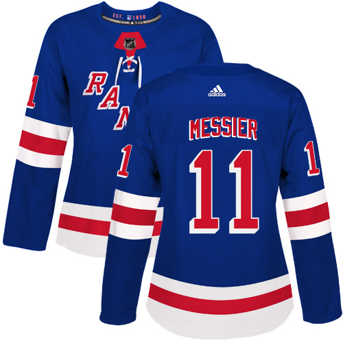 Adidas New York Rangers 11 Mark Messier Royal Blue Home Authentic Women Stitched NHL Jersey